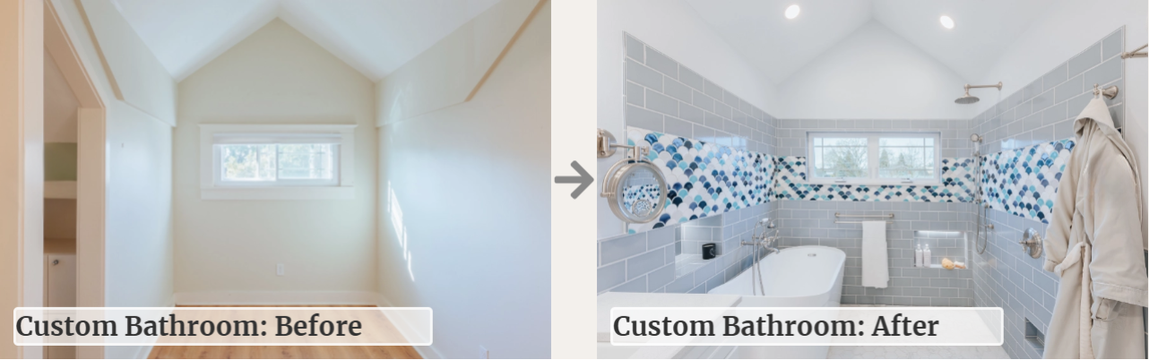 Custom Bathroom Remodel Before and After