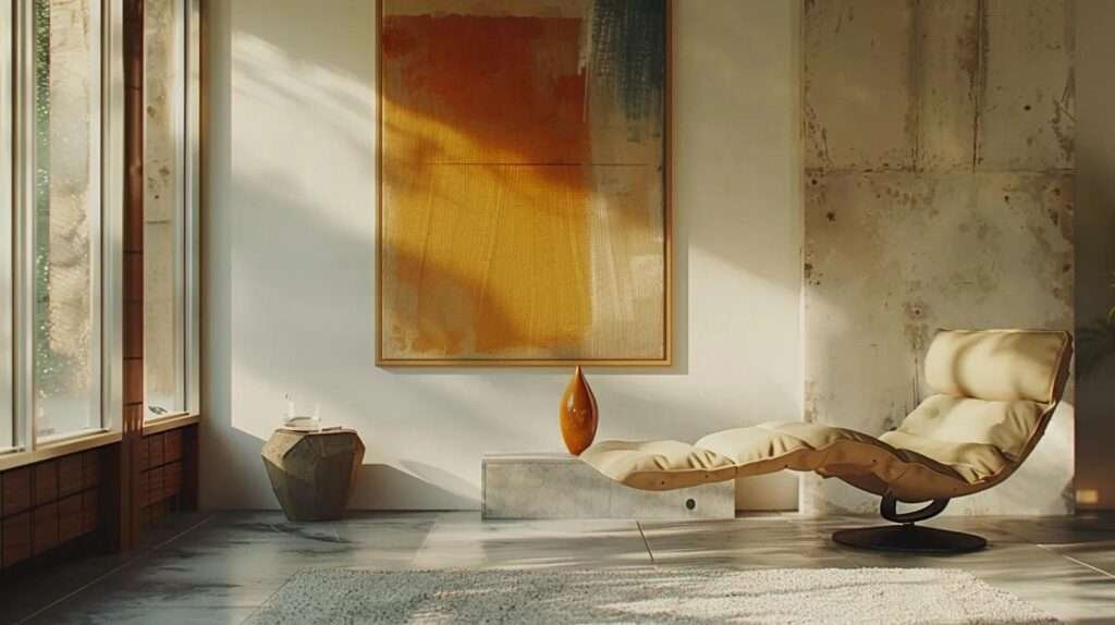 a modern, beautifully renovated living room showcases sleek, minimalist furniture, striking art pieces, and a harmonious color palette, embodying transformative design inspiration for whole house remodeling.