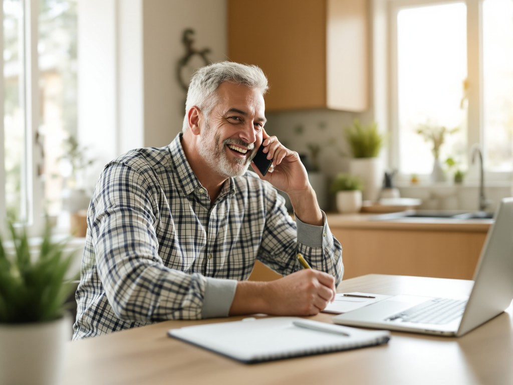 Homeowner scheduling a concrete consultation call