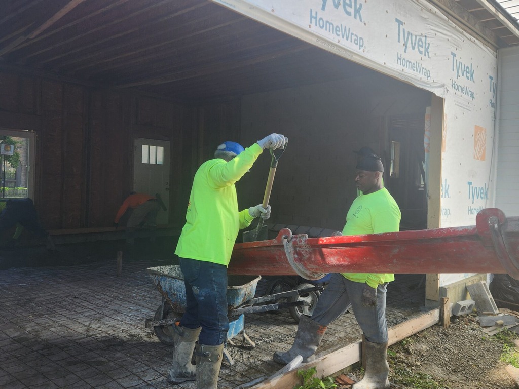 Pegasus crew pouring concrete at a Chicago job site