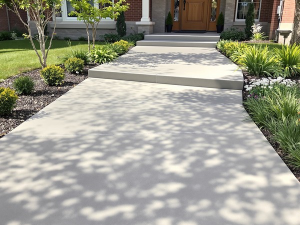 New concrete walkway and steps to a Chicago home
