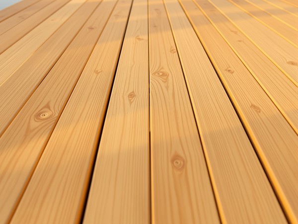 Natural cedar wood deck detail