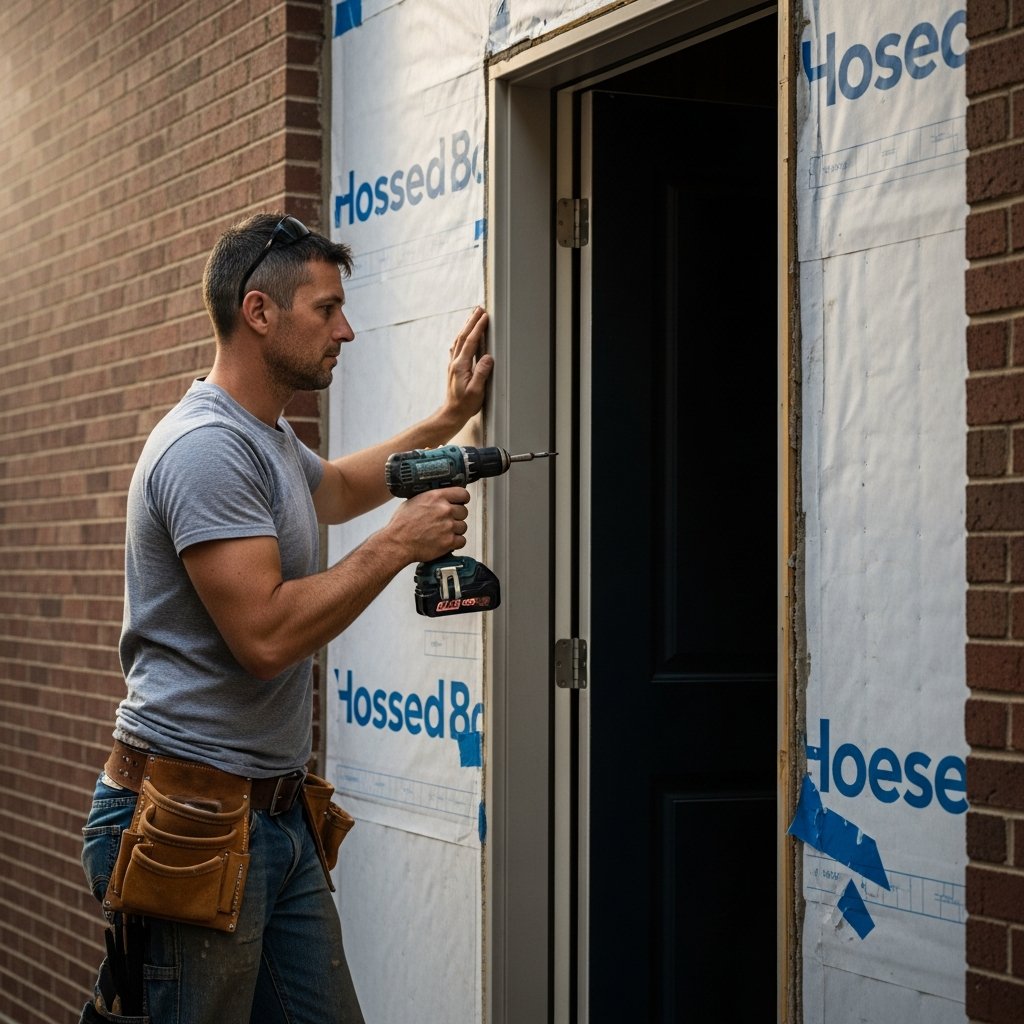 Door Installation – Worker Fitting Door Frame