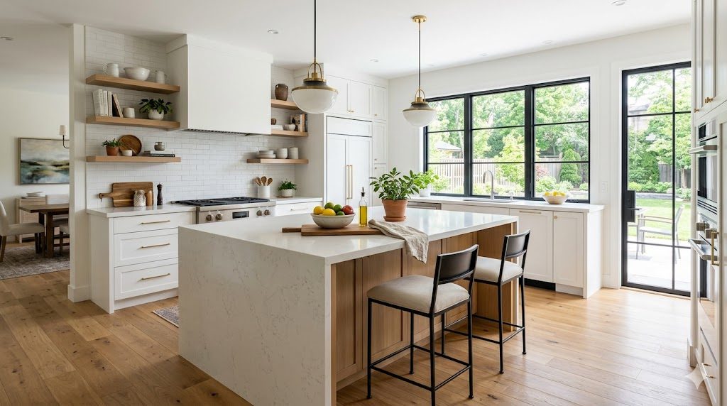 A bright finished kitchen representing realized remodel value