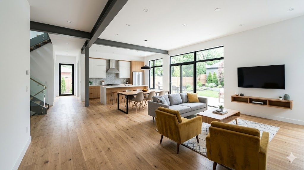 A fully finished, modern interior after a Chicago gut rehab