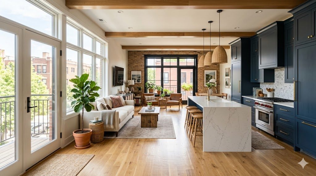 A beautifully finished, bright open-concept Chicago home remodel
