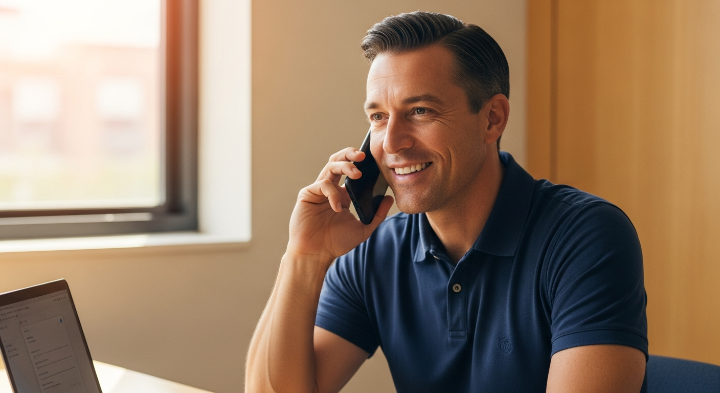 Pegasus Builds team member answering a phone consultation call