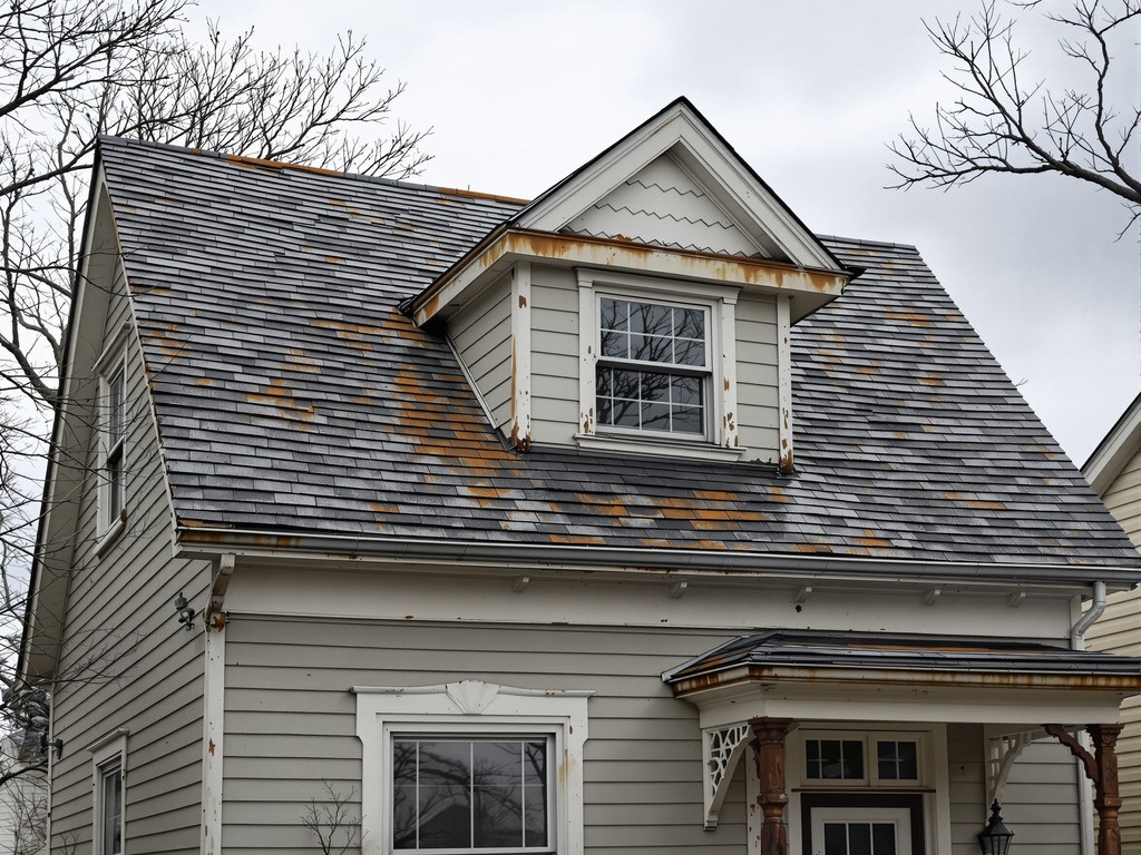 Chicago home with a worn aging roof before replacement