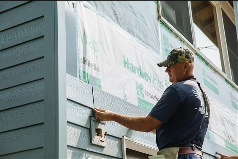 Installing James Hardie fiber cement siding over HardieWrap house wrap