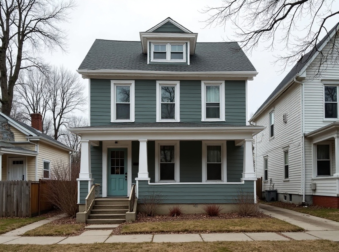 Same Chicago home after fresh siding installation by Pegasus Construction